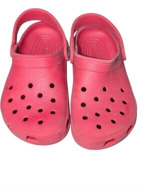 CROCS Kids Red Clog Slip-On Sandals Waterproof Play Summer Pool Shoes